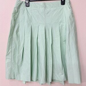Theory Skirt Size 10 Striped Green Pleated